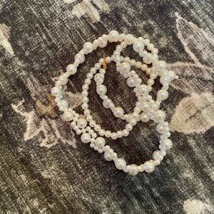 Pearl Beaded Belt - White Faux Pearls